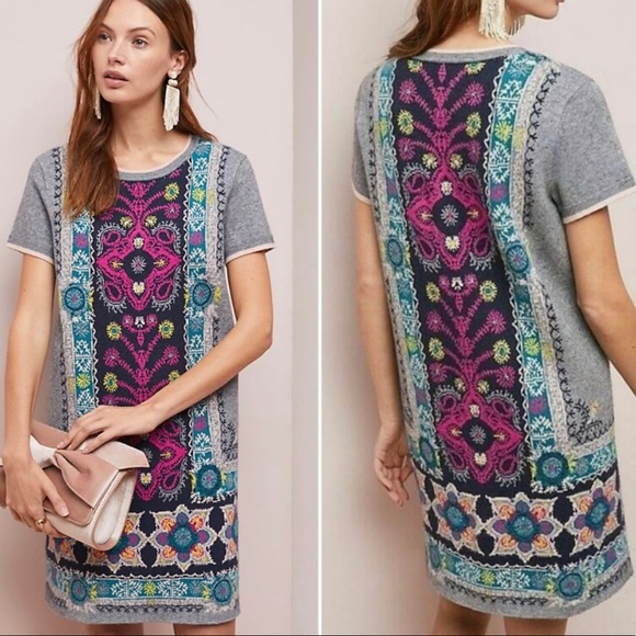 Anthropologie Dresses & Skirts - Anthropologie Akemi+Kin Kaleidoscope Boho Sweater Mini Dress